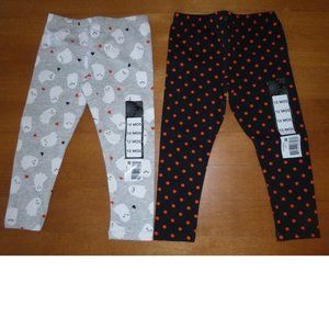 Baby Toddler Girls Halloween Leggings Pants Size 12 mo 18 mo 4T Ghosts Dots  NWT